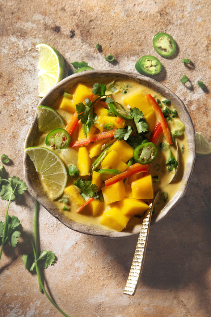 Mango Coconut Curry Soup