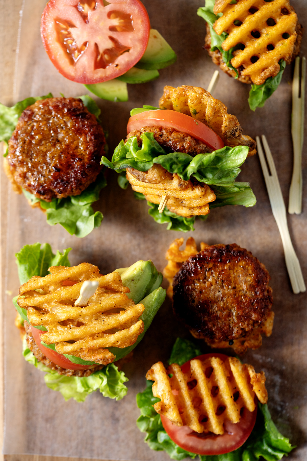 Waffled Vegetarian Breakfast Sliders ~ A fun vegetarian breakfast sandwich everyone will enjoy!