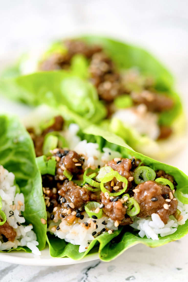 Bulgogi Ground Beef Lettuce Wraps