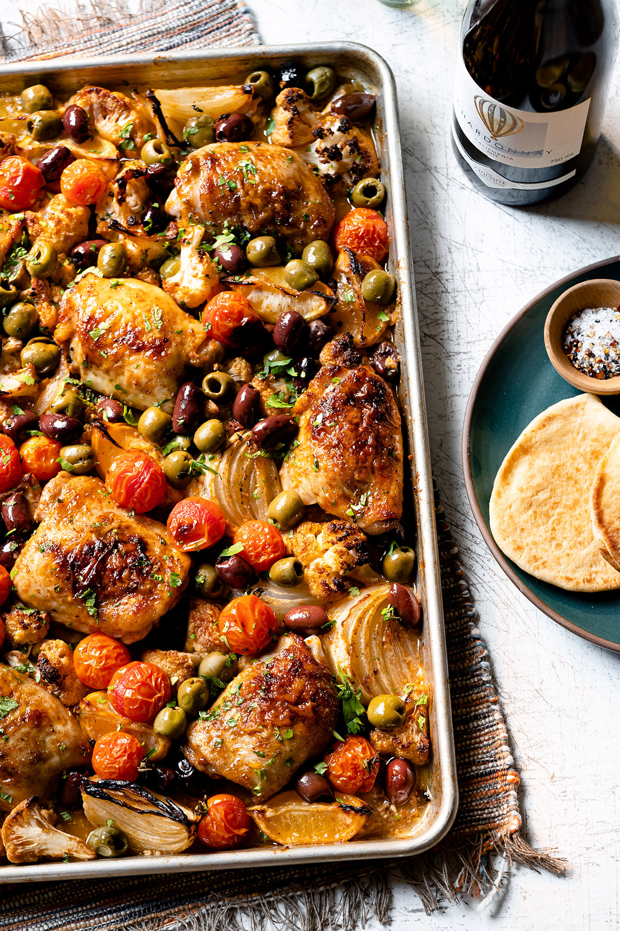 Sheet Pan Chicken Tagine with Cauliflower and Olives - Real Food by Dad