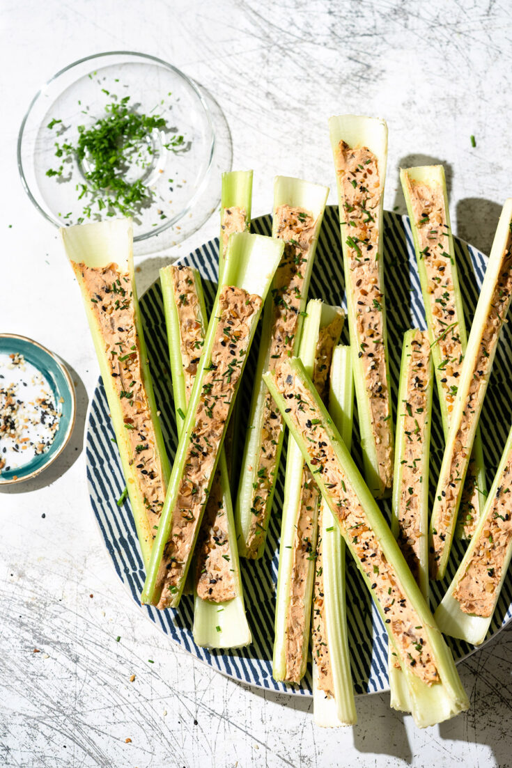 Celery Boats with Caramelized Onion Dip
